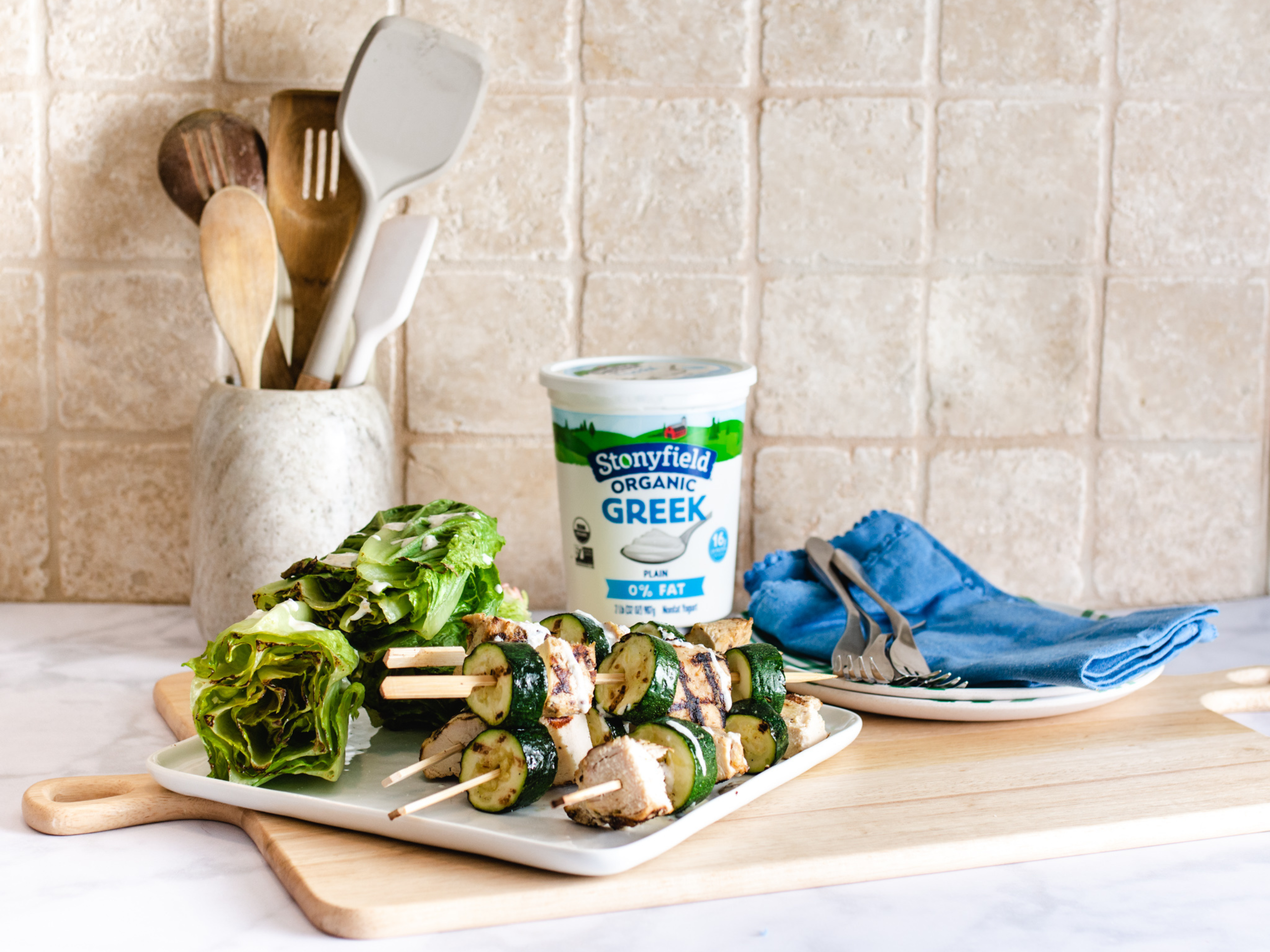 Caesar-Marinated Chicken Kabobs