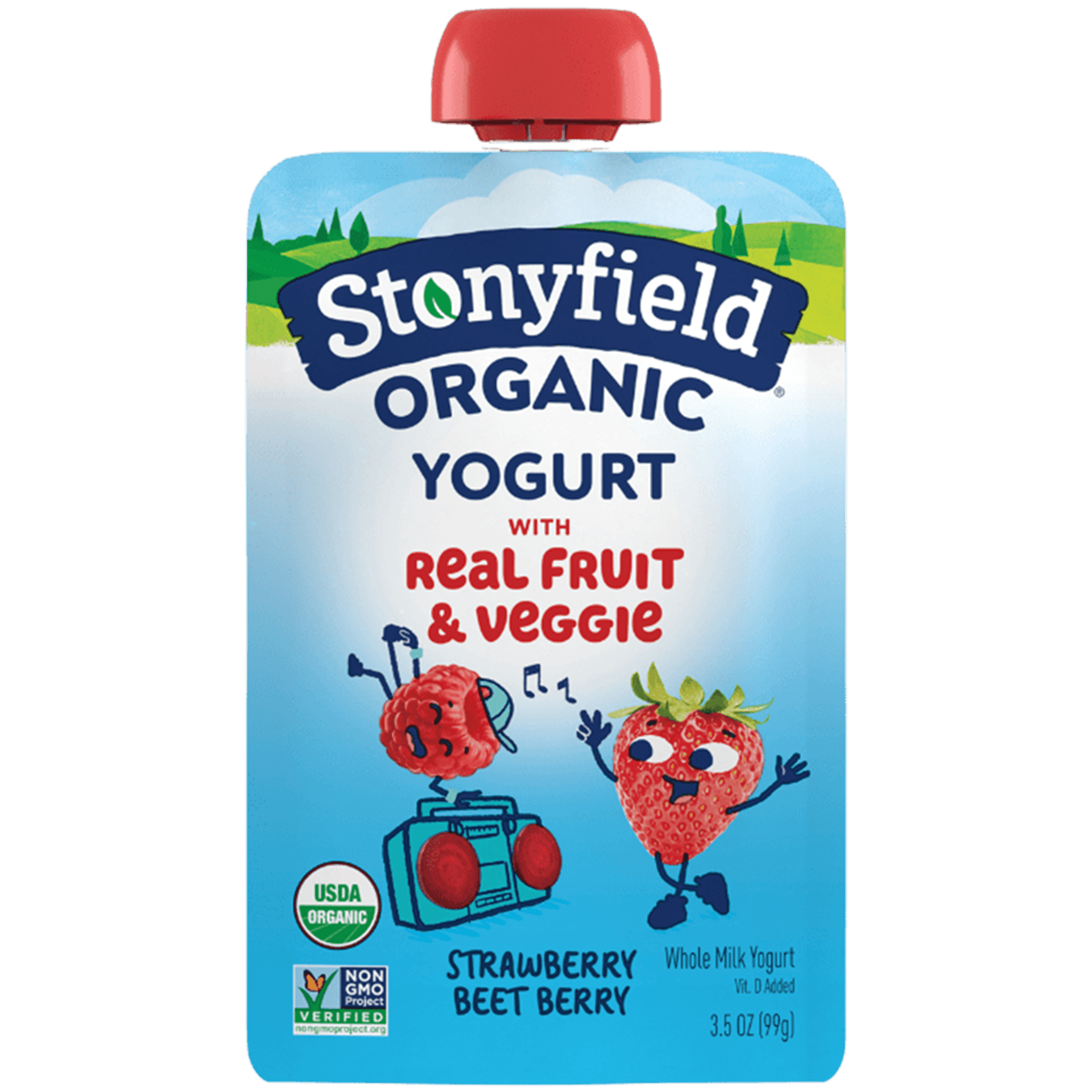 Stonyfield Organic Kids Whole Milk Yogurt Pouch Strawberry Beet Berry (3.5oz Pouch)