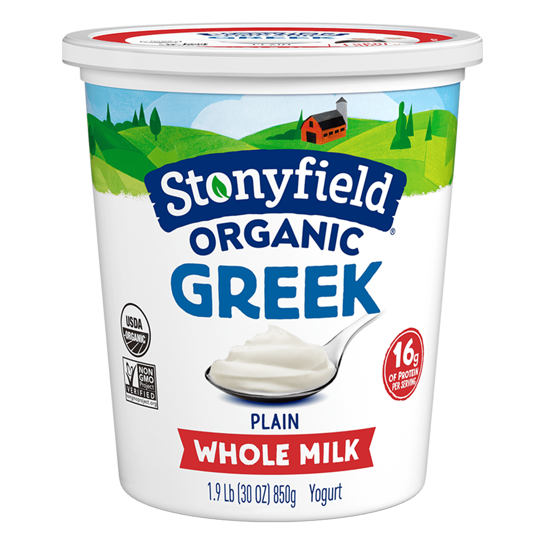 Stonyfield Organic Greek Whole Milk Yogurt front