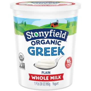 Stonyfield Organic Greek Whole Milk Yogurt, Plain, 30 oz.; Multi-Serving Yogurt