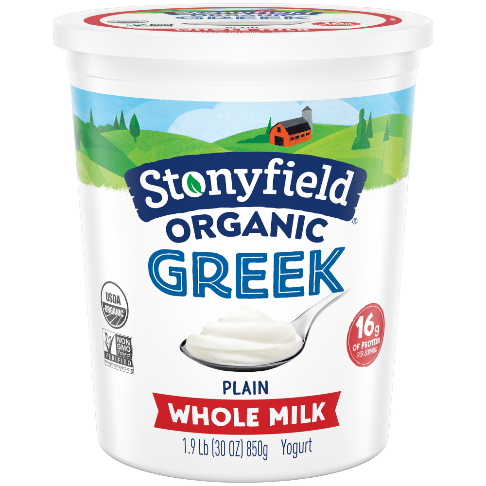 Stonyfield Organic Greek Whole Milk Yogurt, Plain, 30 oz.; Multi-Serving Yogurt