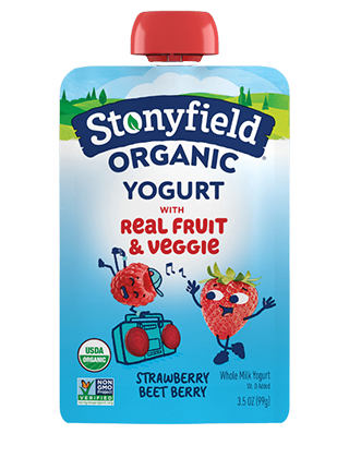 Stonyfield Organic Kids Whole Milk Yogurt Pouch Strawberry Beet Berry (3.5oz Pouch)