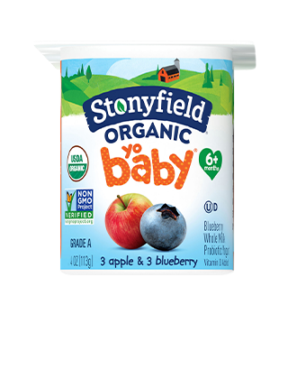 YoBaby Whole Milk Baby Yogurt Cups, Apple & Blueberry