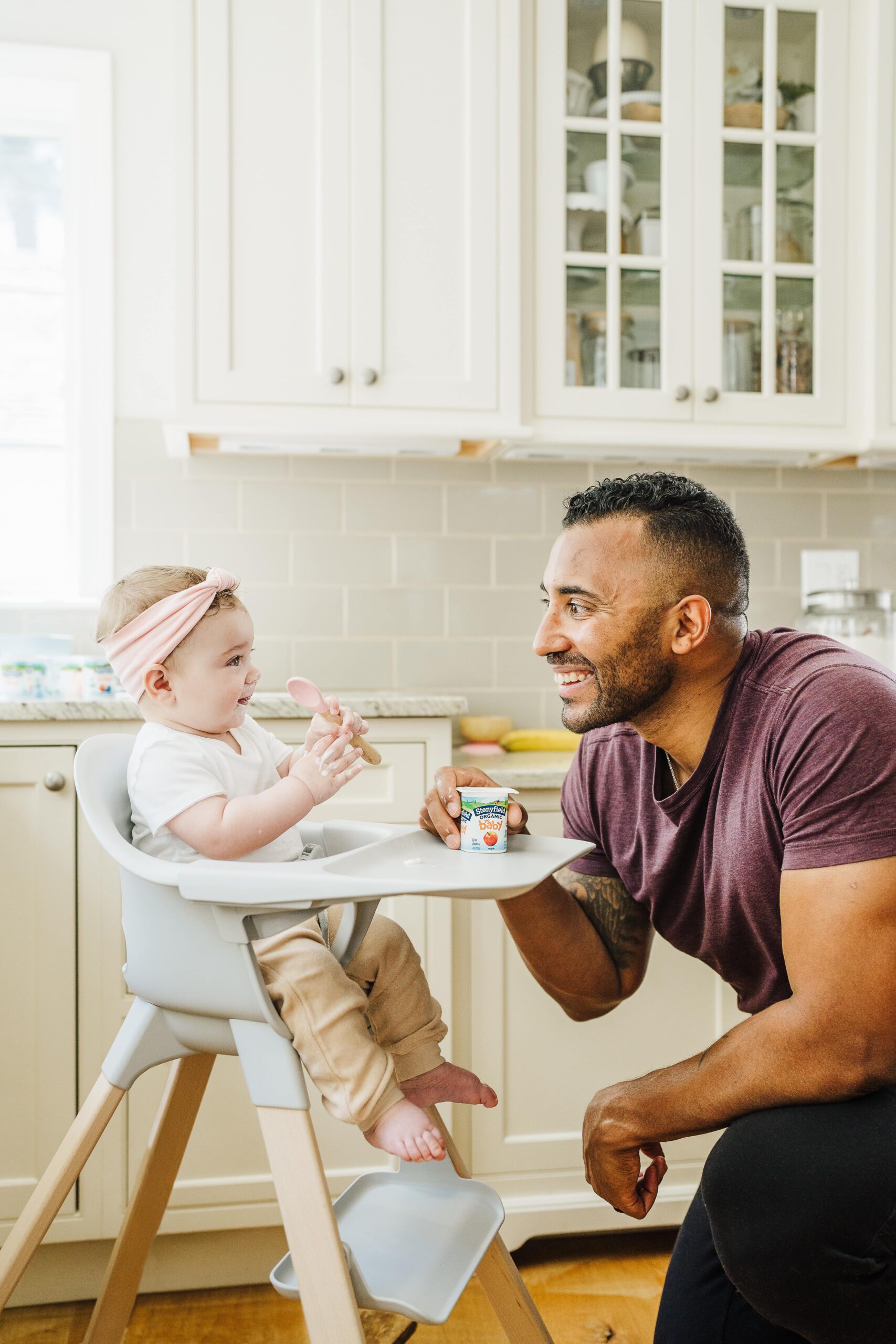 Stonyfield YoBabyYogurt Baby and Father