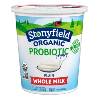 Stonyfield Organic Whole Milk Probiotic Yogurt, Plain, 32 oz.; Multi-Serving
