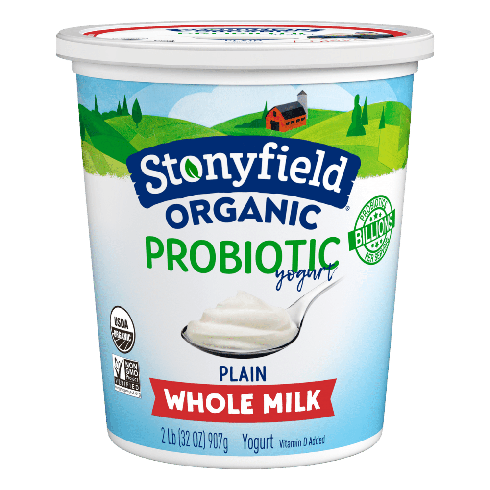 Stonyfield Organic Whole Milk Probiotic Yogurt, Plain, 32 oz.; Multi-Serving