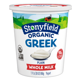Stonyfield Organic Greek Whole Milk Yogurt, Plain, 30 oz.; Multi-Serving Yogurt
