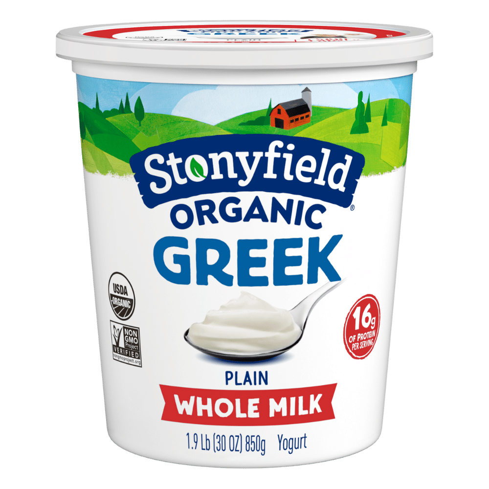 Stonyfield Organic Greek Whole Milk Yogurt, Plain, 30 oz.; Multi-Serving Yogurt