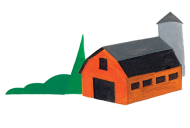 Stonyfield Organic: Illustration of a red barn with trees