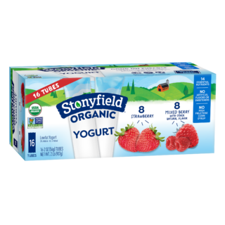 Stonyfield Kids Tubes Strawberry Mixed Berry