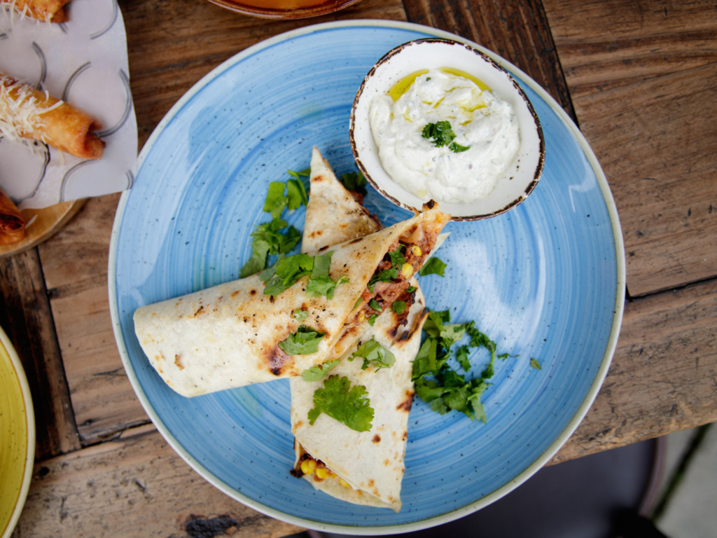 Breakfast Burrito with Creamy Salsa Stonyfield