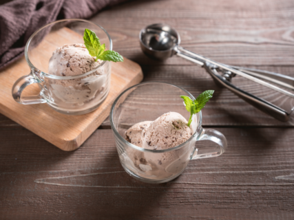 Try this Chocolate Peanut Butter Frozen Yogurt recipe today!