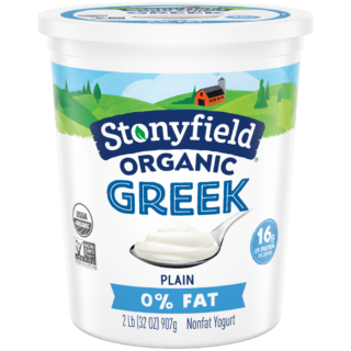 Stonyfield Organic Greek Nonfat Yogurt, Plain, 32 oz.; Multi-Serving Yogurt