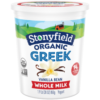 Stonyfield Organic Greek Whole Milk Yogurt, Vanilla Bean, 30 oz.; Multi-Serving Yogurt