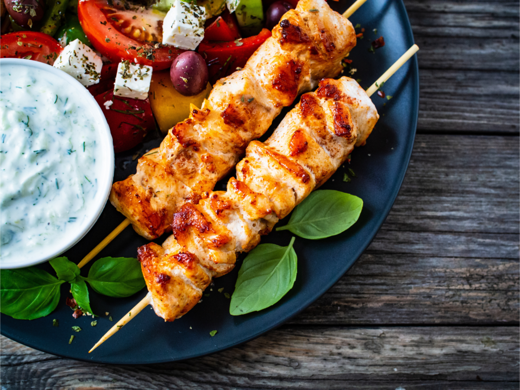Grilled Chicken Kabobs with Cucumber Yogurt Sauce Stonyfield