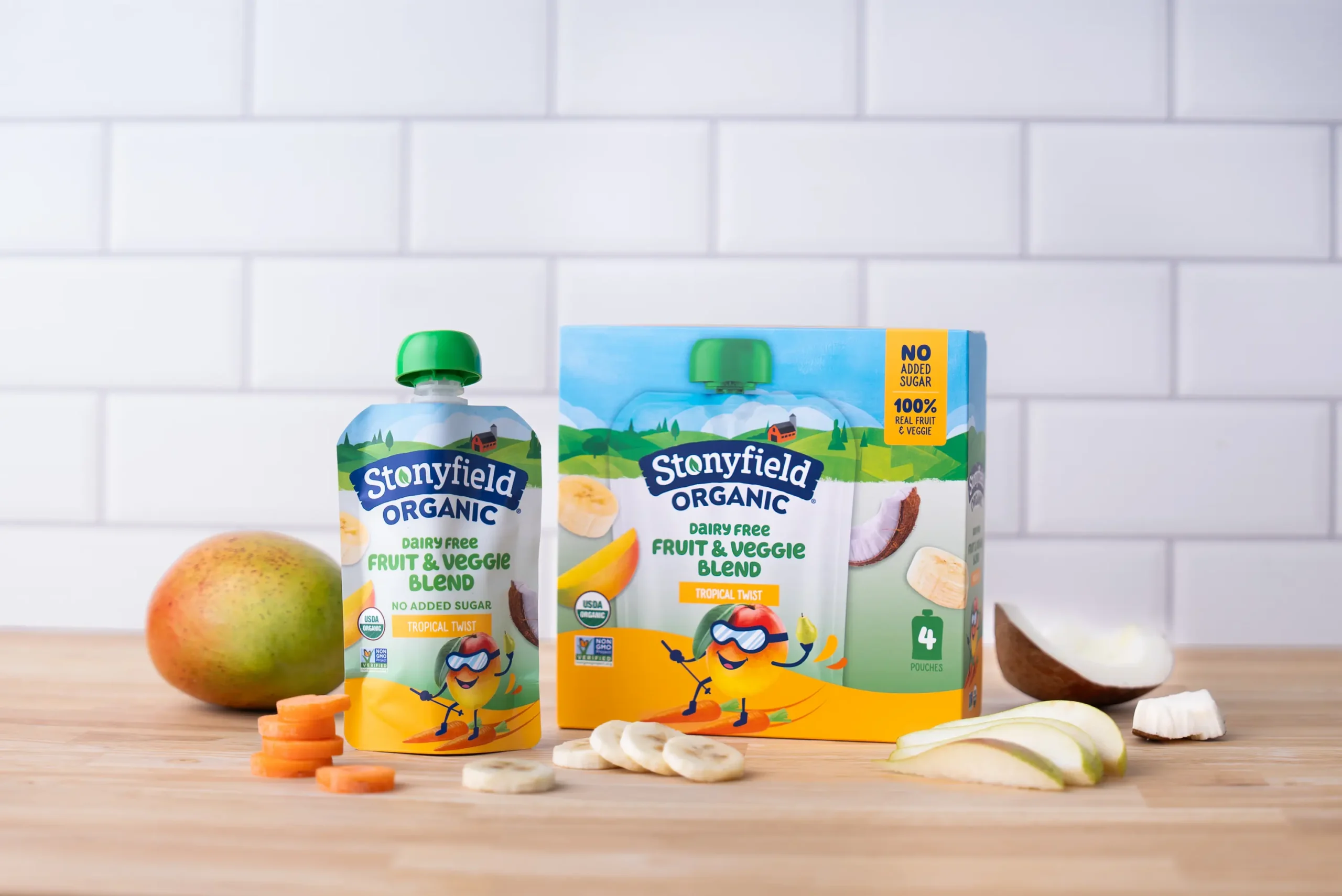 ももたろう•*¨*•.¸♬︎カーブスヘルシービューティ 2袋set Stonyfield Organic Dairy Free Fruit & Veggie Blend Pouches