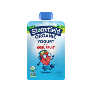 Stonyfield Organic Kids Strawberry Lowfat Yogurt Pouch, 3.5 oz.