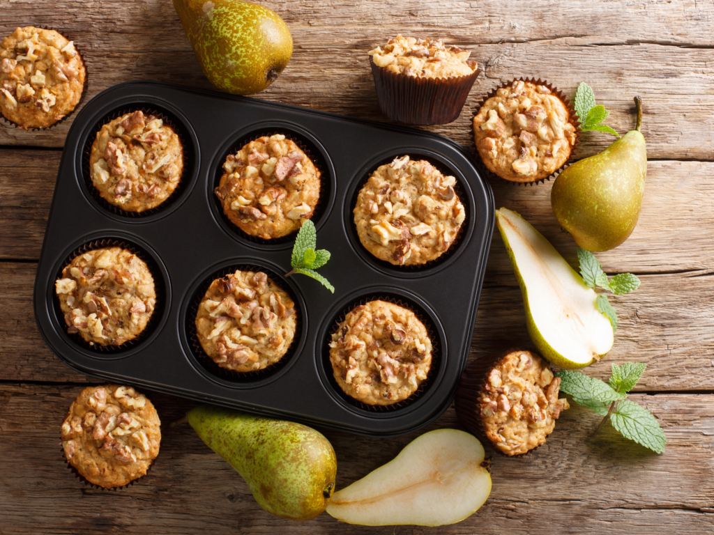 Pear & Walnut Muffins - Stonyfield