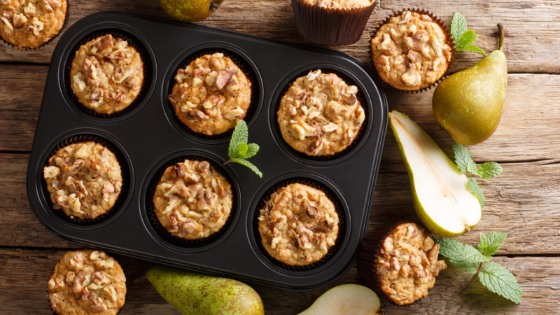 Pear and Walnut Muffins recipe