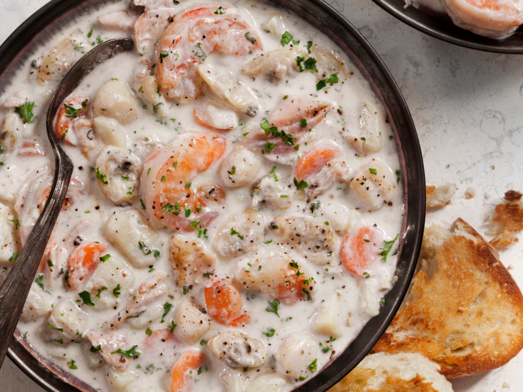 Shrimp and Salmon Chowder - Stonyfield