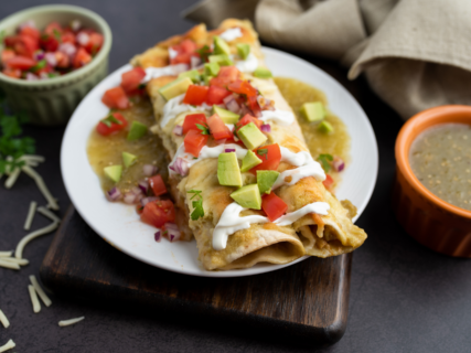 Try this Stacked Spinach and Mushroom Enchiladas recipe today!