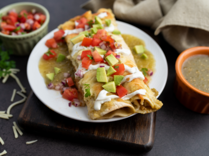 Stacked Spinach and Mushroom Enchiladas recipe