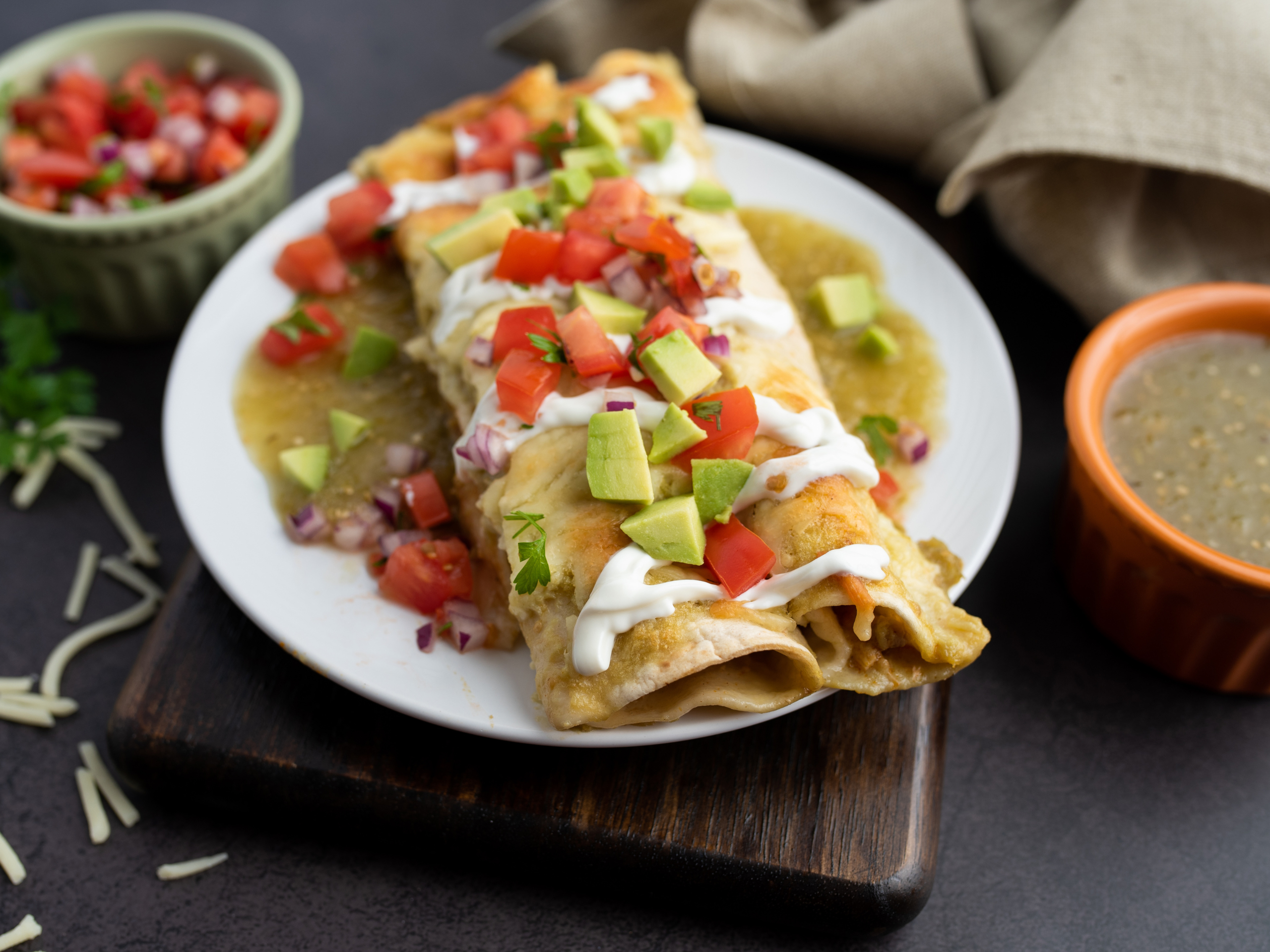 Stacked Spinach and Mushroom Enchiladas