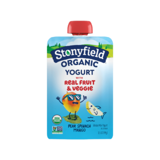 Stonyfield Organic Kids Pear Spinach Mango Whole Milk Yogurt Pouch, 3.5 oz.