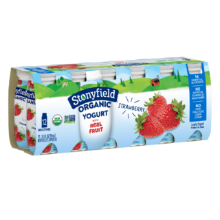 Stonyfield Organic Lowfat Yogurt Smoothies, Strawberry, 12 Ct