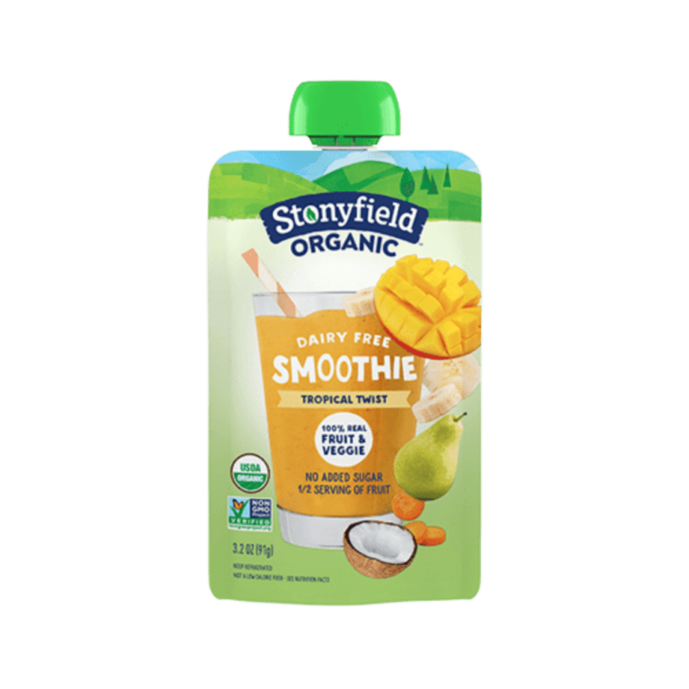Stonyfield Organic Dairy Free Smoothie Pouch, Tropical Twist, 3.2 oz
