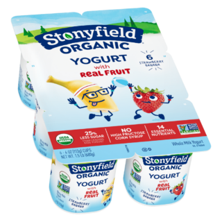 Stonyfield Organic Kids Whole Milk Yogurt Cups, Strawberry Banana, 6 Ct