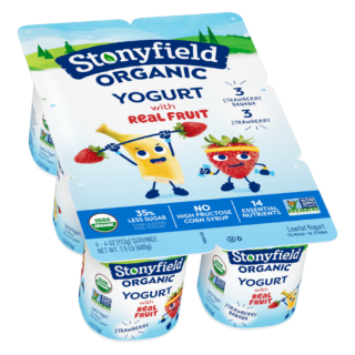 Stonyfield Organic Kids Strawberry & Strawberry Banana Lowfat Yogurt, 6 Ct