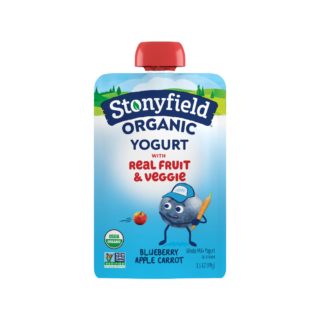 Stonyfield Organic Kids Blueberry Apple Carrot Whole Milk Yogurt Pouch, 3.5 oz.