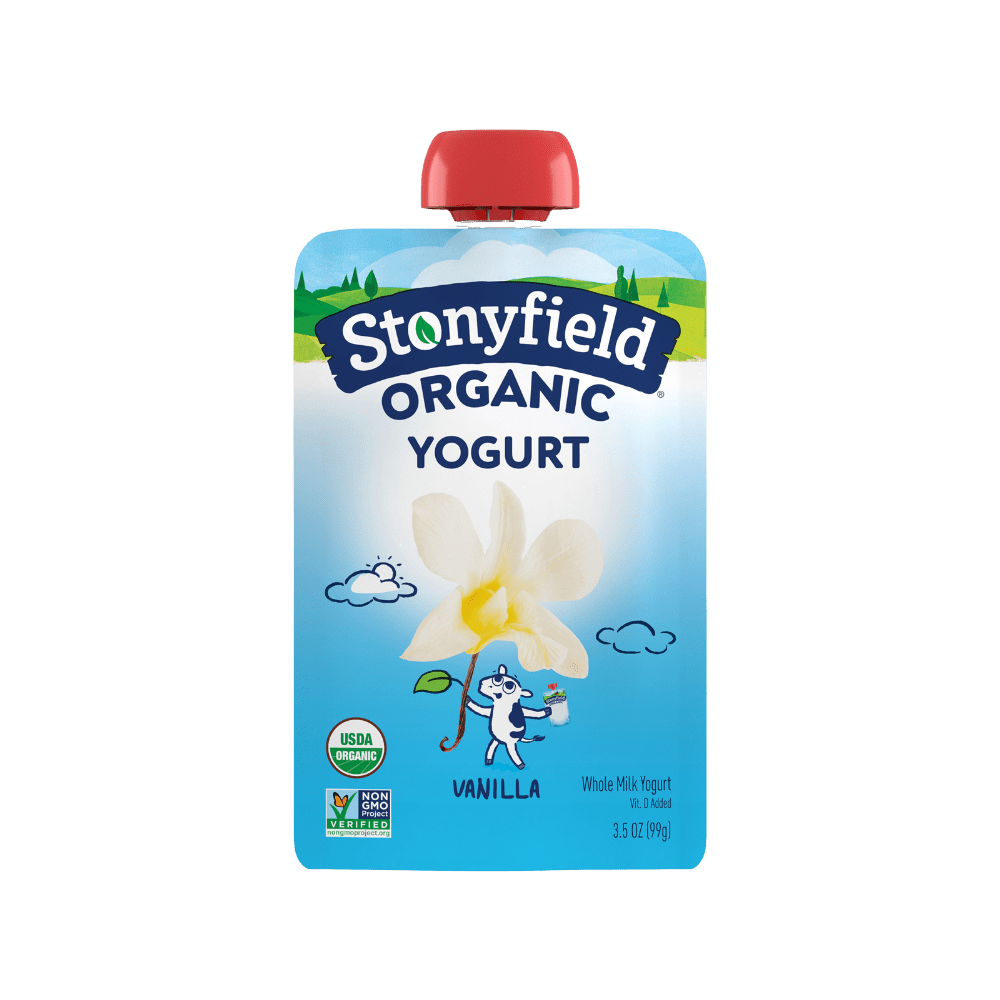 Stonyfield Organic Kids Vanilla Whole Milk Yogurt Pouch, 3.5 oz