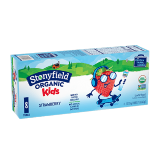 Stonyfield Organic Kids Strawberry Lowfat Yogurt Tubes, 8 Ct