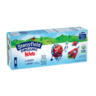 Stonyfield Organic Kids Cherry & Berry Lowfat Yogurt Tubes, 8 Ct