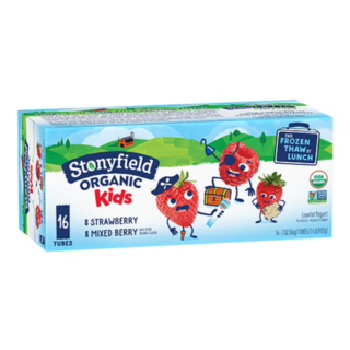Stonyfield Organic Kids Strawberry & Mixed Berry Lowfat Yogurt Tubes, 16 Ct