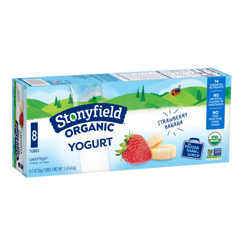 Stonyfield Organic Kids Whole Milk Yogurt Cups, Strawberry Banana, 6 Ct