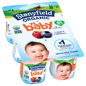 Stonyfield YoBaby Organic Yogurt 4oz 6pk Whole Milk Blueberry Apple