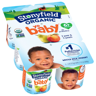 Stonyfield YoBaby Organic Yogurt 4oz 6pk Whole Milk Peach Pear