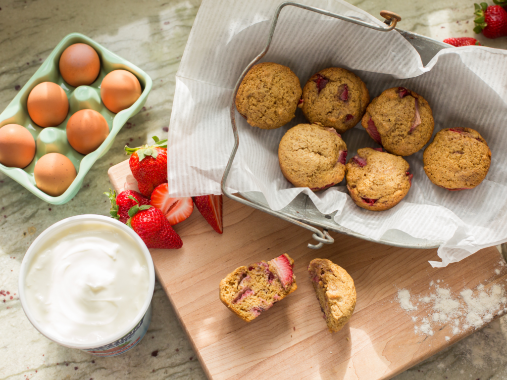 Strawberry Yogurt Muffins - Stonyfield