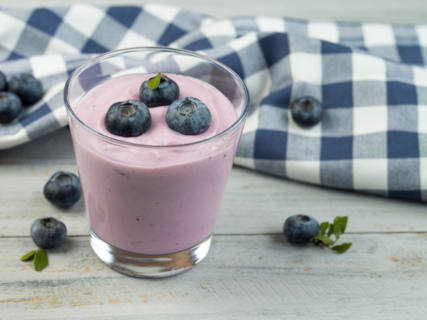 Try this Tropical Mango Blueberry Lassi recipe today!