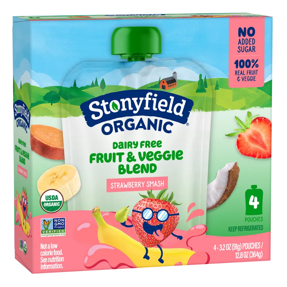 Stonyfield Organic Dairy Free Fruit & Veggie Blend Pouches