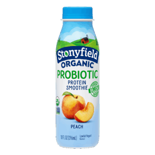 Stonyfield Organic Probiotic Peach Lowfat Yogurt Protein Smoothie, 10 oz.