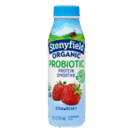 Stonyfield Organic Probiotic Strawberry Lowfat Yogurt Protein Smoothie ...