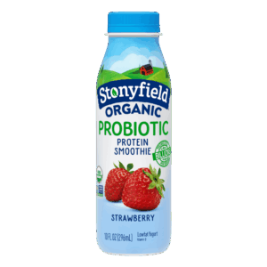 Stonyfield Organic Probiotic Strawberry Lowfat Yogurt Protein Smoothie ...