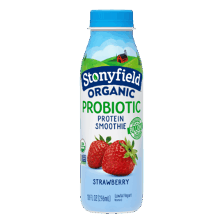 Stonyfield Organic Probiotic Strawberry Lowfat Yogurt Protein Smoothie, 10 oz.