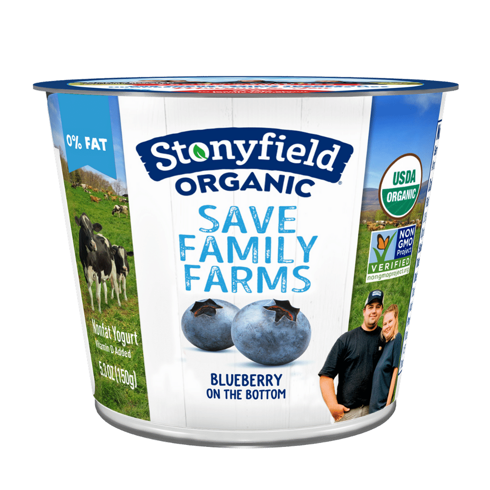 Stonyfield Organic Blueberry on the Bottom Nonfat Yogurt Cups, 5.3 oz.