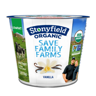 Stonyfield Organic Lowfat Yogurt, Vanilla, 5.3 oz. Cup; Single Serve