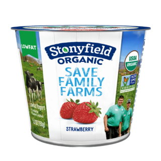 Stonyfield Organic Lowfat Yogurt, Strawberry, 5.3 oz. Cup; Single Serve